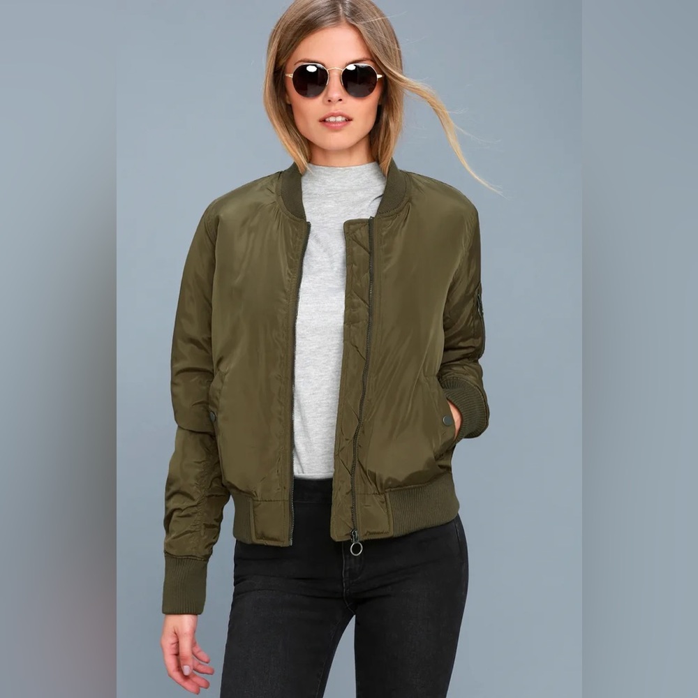 Lulu’s Air Force Hun Olive Green Bomber Jacket
